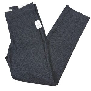 NWT Liz Claiborne Cheetah Animal Print Black Pants stretch  Womens Size 6‎